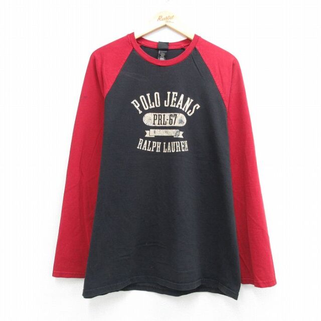 ラルフローレン 長袖Tシャツ ビッグロゴ ブラック メンズL相当 | 古着
