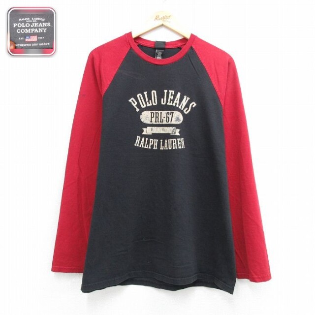 ラルフローレン 長袖Tシャツ ビッグロゴ ブラック メンズL相当 | 古着