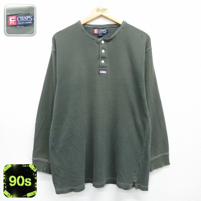 ラルフローレン 90s 長袖Tシャツ ワンポイントロゴ グリーン メンズXL相当 | 古着