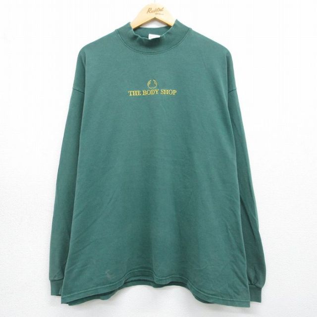 THE BODY SHOP 90s 長袖Tシャツ 刺繍 グリーン メンズXL相当 | 古着