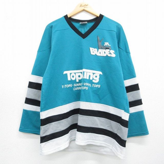 Topking 90s 長袖Tシャツ アイスホッケー ネイビー メンズXL相当 | 古着