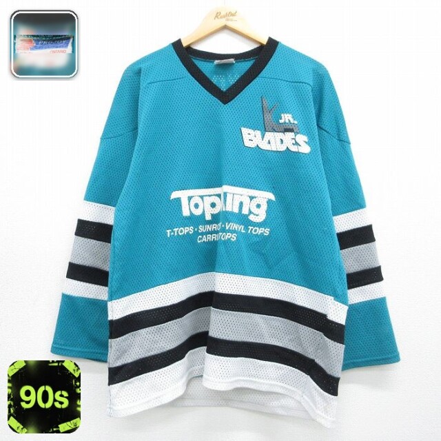 Topking 90s 長袖Tシャツ アイスホッケー ネイビー メンズXL相当 | 古着