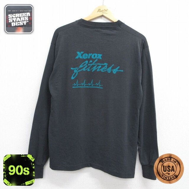 スクリーンスターズ 90s 長袖Tシャツ XEROX ブラック メンズL相当 | 古着