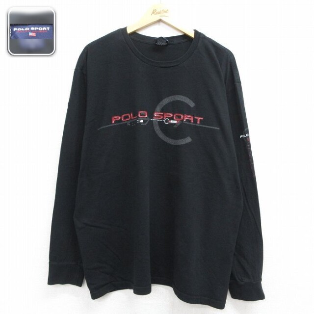 ラルフローレン ポロスポーツ 長袖Tシャツ ビッグロゴ ブラック メンズXL相当 | 古着