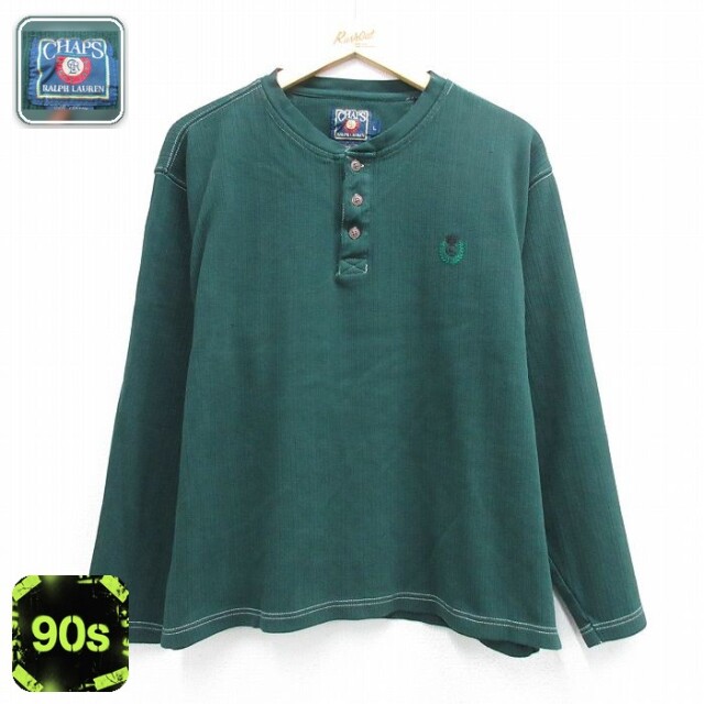 ラルフローレン 90s 長袖Tシャツ ワンポイントロゴ グリーン メンズXL相当 | 古着