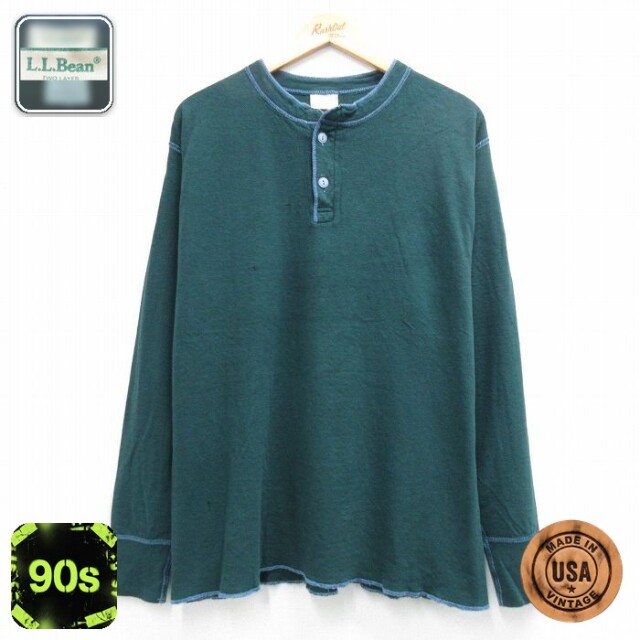 【20%OFF】エルエルビーン 90s 長袖Tシャツ RIVER DRIVERS SHIRT グリーン メンズXL相当 | 古着