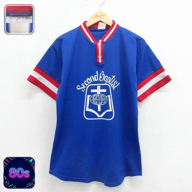 80s 半袖Tシャツ 十字架 ブルー メンズL相当 | 古着