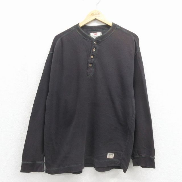 リーバイス 00s 長袖Tシャツ ヘンリーネック ブラック メンズXL相当 | 古着