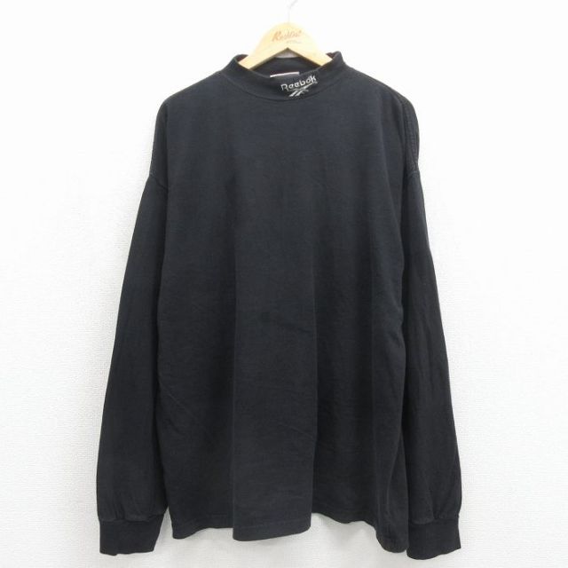 リーボック 90s 長袖Tシャツ ワンポイントロゴ ブラック メンズXL相当 | 古着