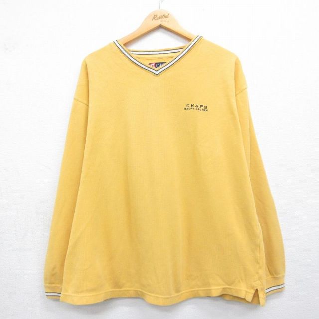 ラルフローレン 90s 長袖Tシャツ ワンポイントロゴ イエロー メンズXL相当 | 古着