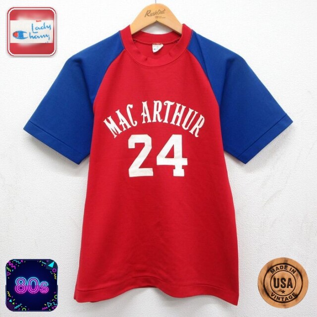 【20%OFF】チャンピオン 80s 半袖Tシャツ MAC ARTHUR 24 レッド メンズM相当 | 古着