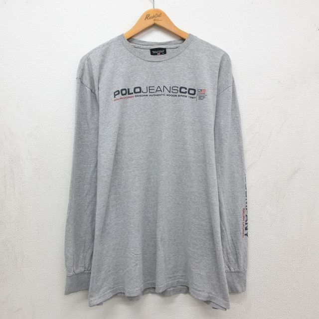 ラルフローレン 長袖Tシャツ ビッグロゴ グレー メンズXL相当 | 古着