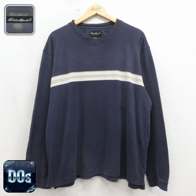 【20%OFF】エディーバウアー 00s 長袖Tシャツ ネイビー メンズXL相当 | 古着