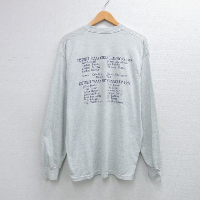 フルーツオブザルーム 90s 長袖Tシャツ DENTON BRONCOS グレー メンズXL相当 | 古着