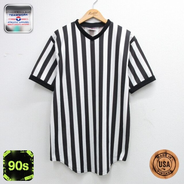 90s 半袖Tシャツ ストライプ ブラック メンズL相当 | 古着