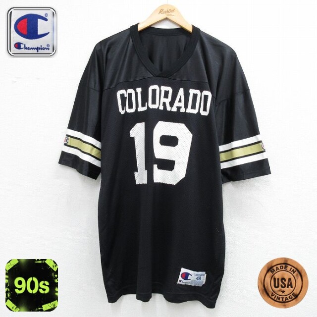 チャンピオン 90s 半袖Tシャツ コロラド19 ブラック メンズXL相当 | 古着
