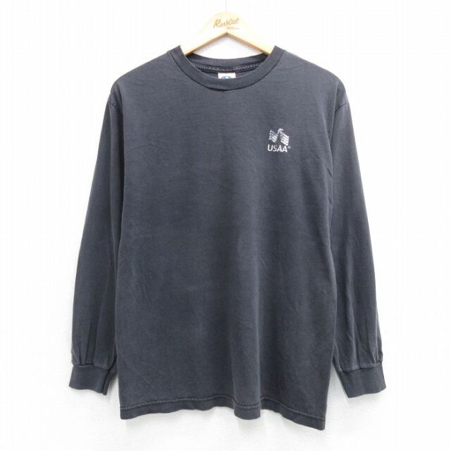 00s 長袖Tシャツ USAA ブラック メンズM相当 | 古着