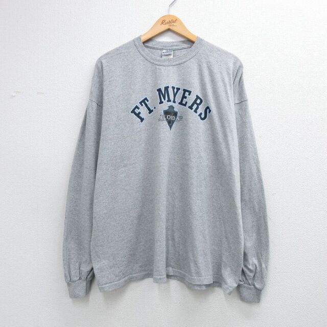 00s 長袖Tシャツ FT MYERS グレー メンズXL相当 | 古着