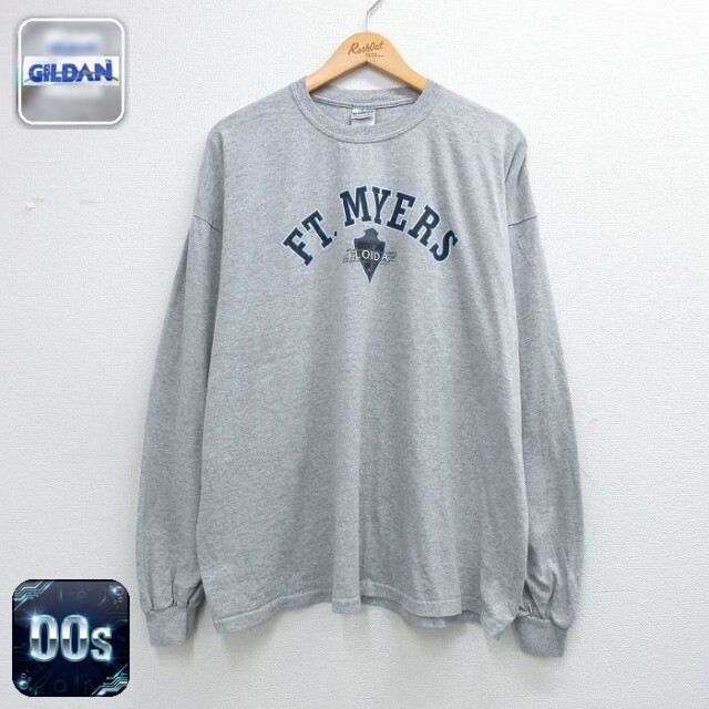 00s 長袖Tシャツ FT MYERS グレー メンズXL相当 | 古着