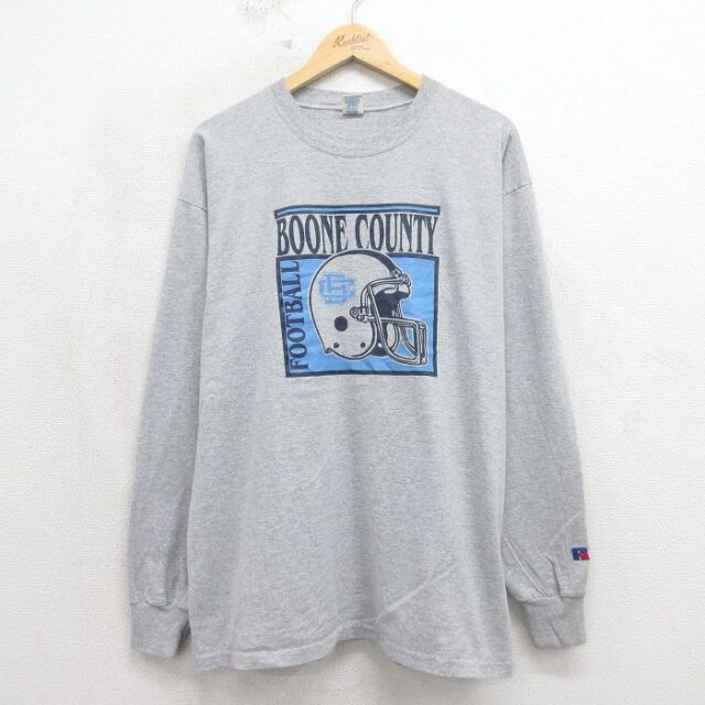 ラッセル 00s 長袖Tシャツ フットボール グレー メンズL相当 | 古着
