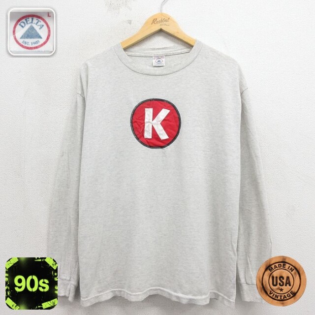 90s 長袖Tシャツ 霜降り グレー メンズXL相当 | 古着