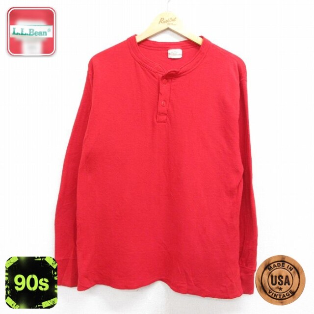 【20%OFF】エルエルビーン 90s 長袖Tシャツ RIVER DRIVERS SHIRT レッド メンズL相当 | 古着