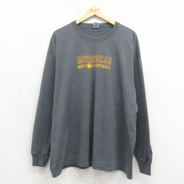 ラッセル 00s 長袖Tシャツ フットボール グレー メンズXL相当 | 古着