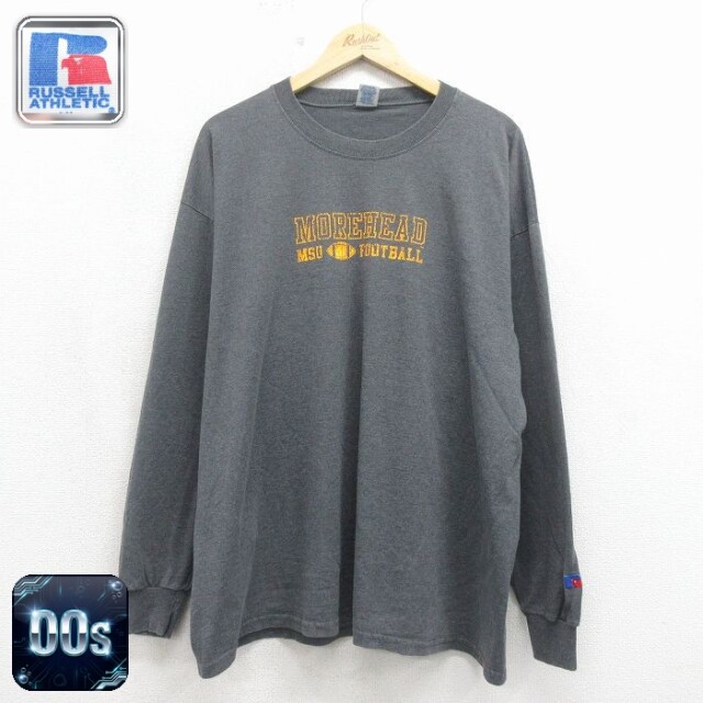 ラッセル 00s 長袖Tシャツ フットボール グレー メンズXL相当 | 古着