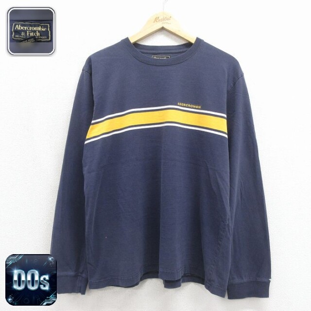 【20%OFF】アバクロンビー 00s 長袖Tシャツ ワンポイントロゴ ネイビー メンズXL相当 | 古着