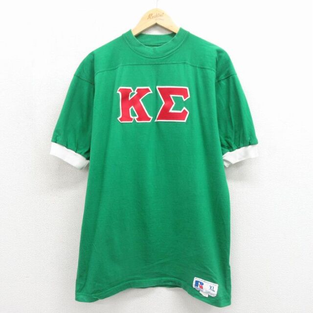 古着通販 L☆古着 ラッセル 半袖 ビンテージ フットボール Tシャツ