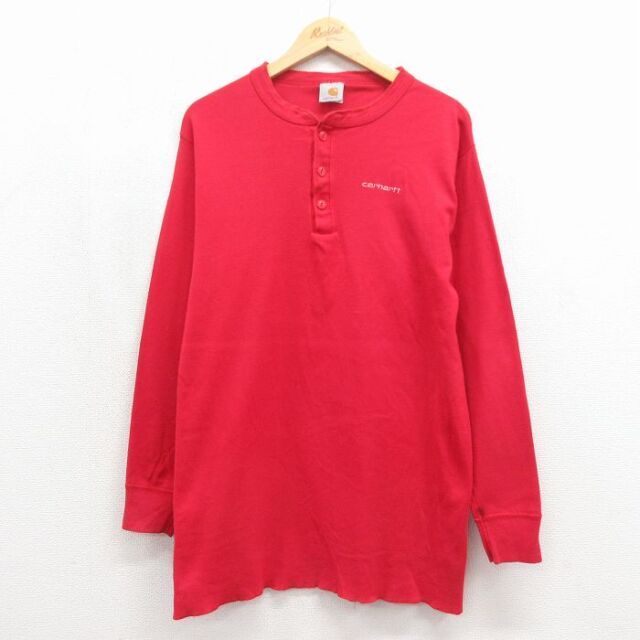 カーハート 90s 長袖Tシャツ ワンポイントロゴ レッド XL | 古着