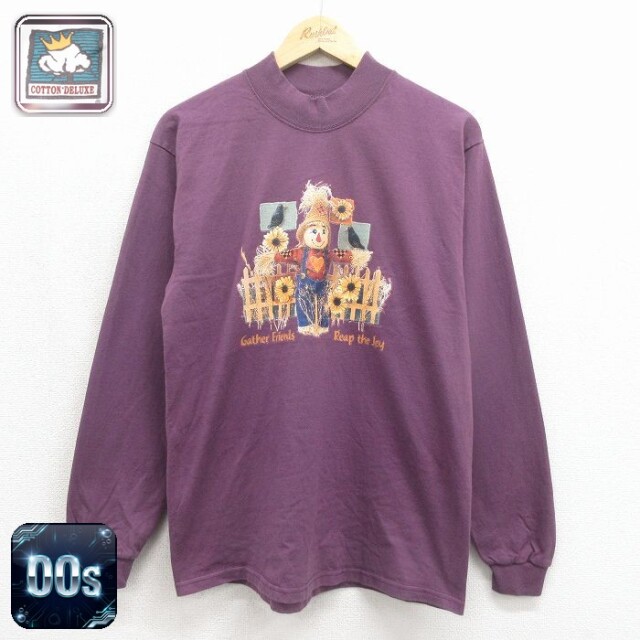 00s 長袖Tシャツ カカシ パープル メンズM相当 | 古着