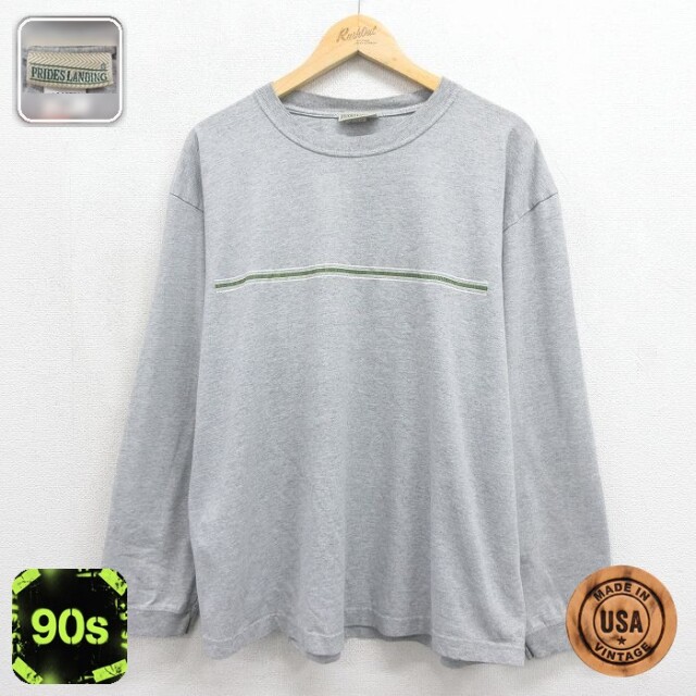 90s 長袖Tシャツ 霜降り グレー メンズXL相当 | 古着