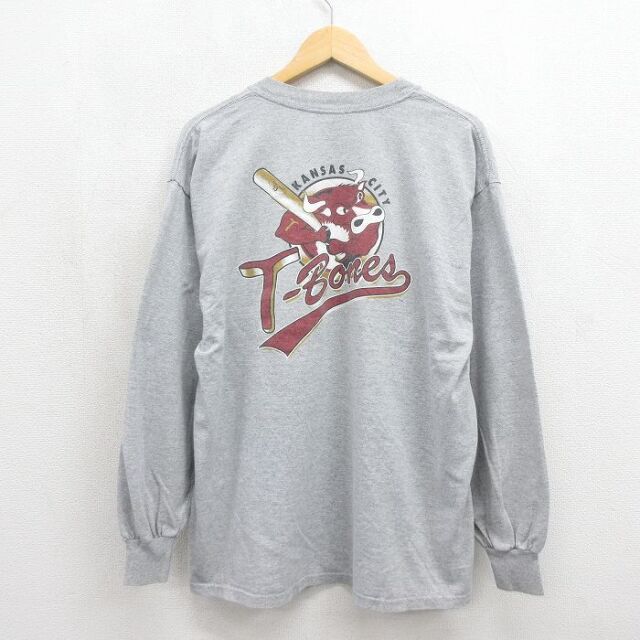 00s 長袖Tシャツ カンザスシティ グレー メンズXL相当 | 古着