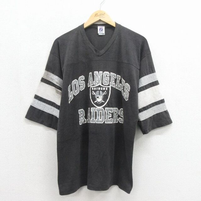 古着通販 XL☆古着 半袖 ビンテージ フットボール Tシャツ メンズ 90