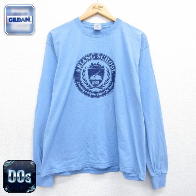 00s 長袖Tシャツ ARIANG SCHOOL ライトブルー メンズL相当 | 古着
