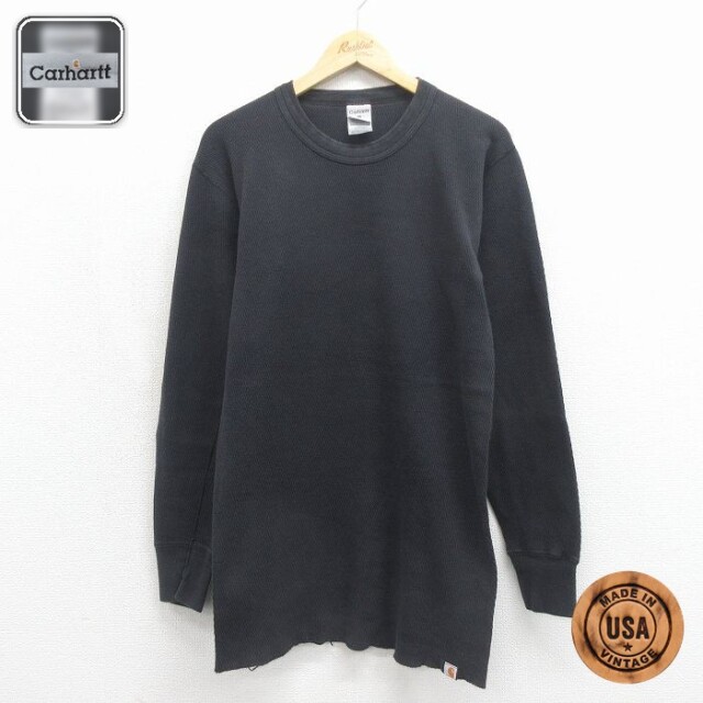 【20%OFF】カーハート 長袖サーマルTシャツ 無地 ブラック メンズM相当 | 古着