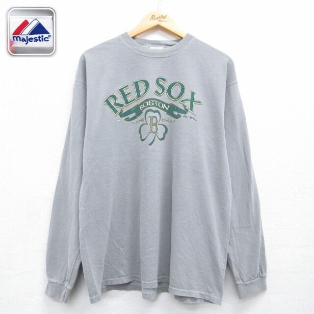 マジェスティック 00s 長袖Tシャツ ボストンレッドソックス グレー メンズXL相当 | 古着
