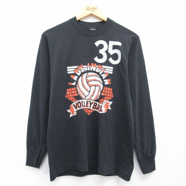 フルーツオブザルーム 90s 長袖Tシャツ バレーボール ブラック メンズM相当 | 古着