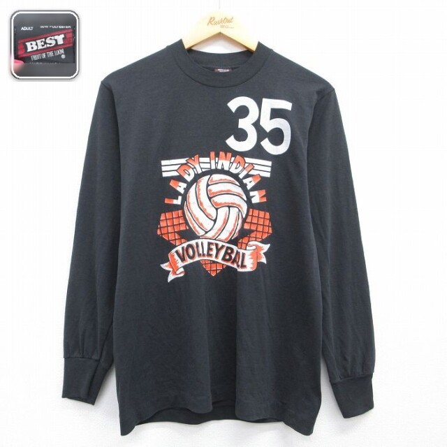 フルーツオブザルーム 90s 長袖Tシャツ バレーボール ブラック メンズM相当 | 古着