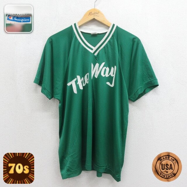 【20%OFF】チャンピオン 70s 半袖Tシャツ The Way ラグラン グリーン メンズL相当 | 古着