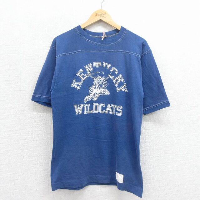 古着通販 M☆古着 半袖 ビンテージ フットボール Tシャツ メンズ 80