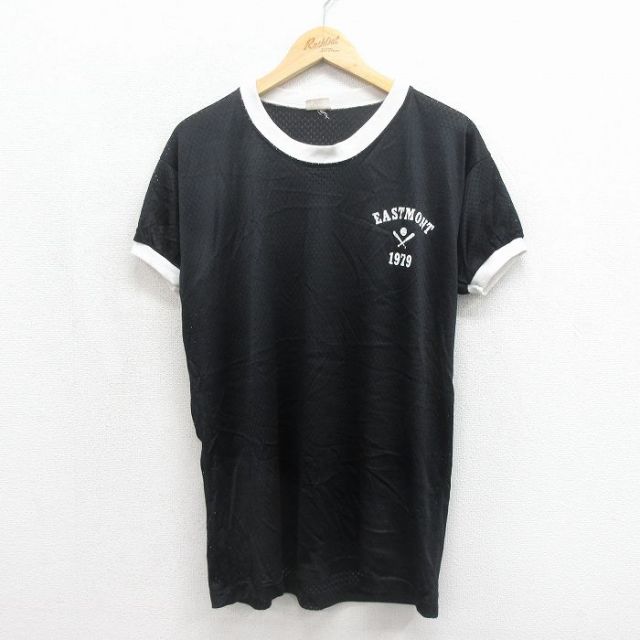 70s 半袖Tシャツ EASTMONT メッシュ地 ブラック メンズL相当 | 古着