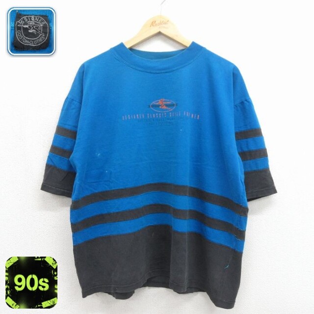 90s 半袖Tシャツ インディアン ブルー メンズXL相当 | 古着