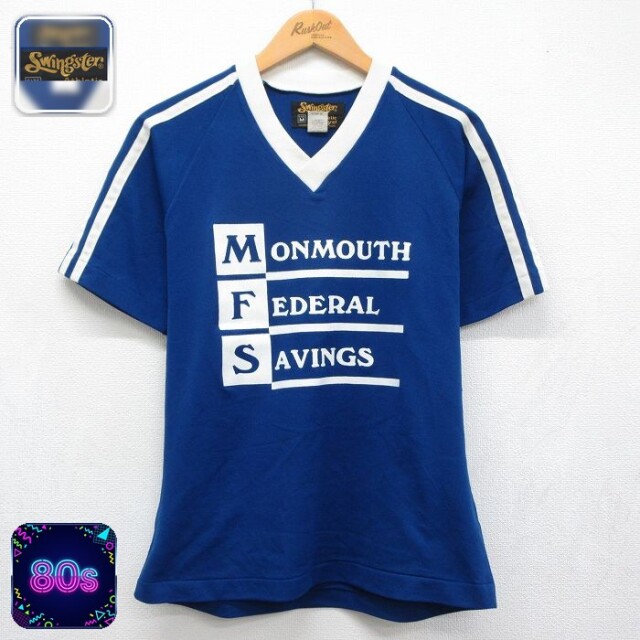 スイングスター 80s 半袖Tシャツ MFS ブルー メンズM相当 | 古着