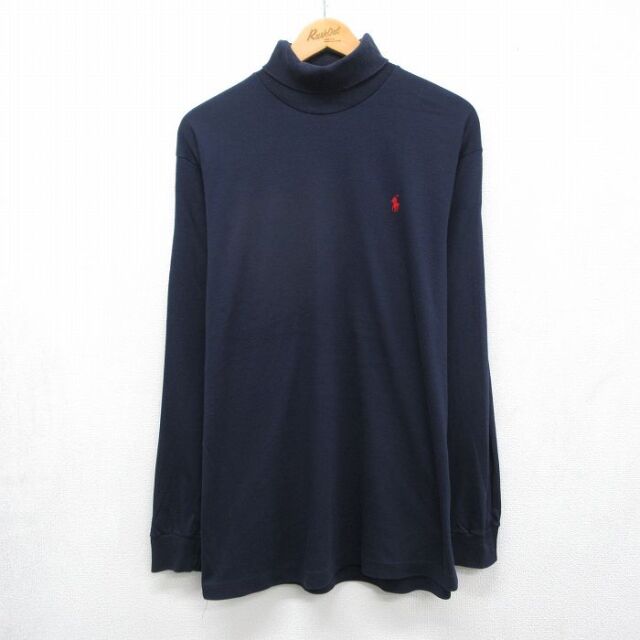 90s】ポロスポーツ カナダ製 ハイネック ニットブルゾン メンズ XL 黒