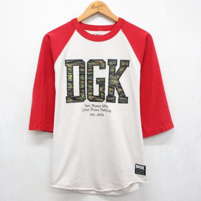 7分袖Tシャツ DGK ラグラン ホワイト メンズL相当 | 古着