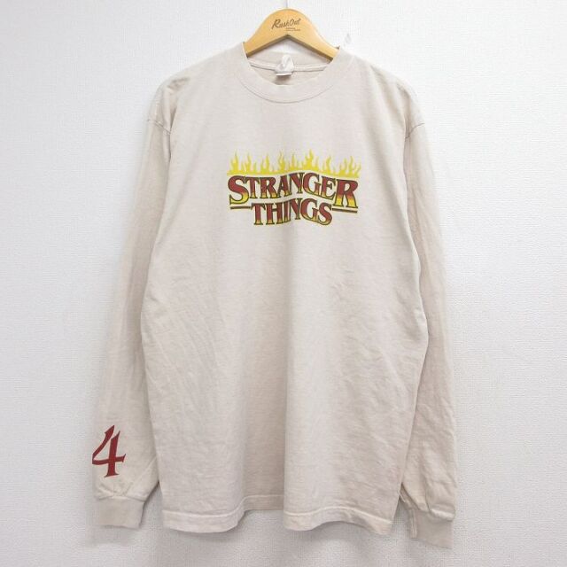 ドラマ 長袖Tシャツ ストレンジャーシングス ベージュ メンズXL相当 | 古着