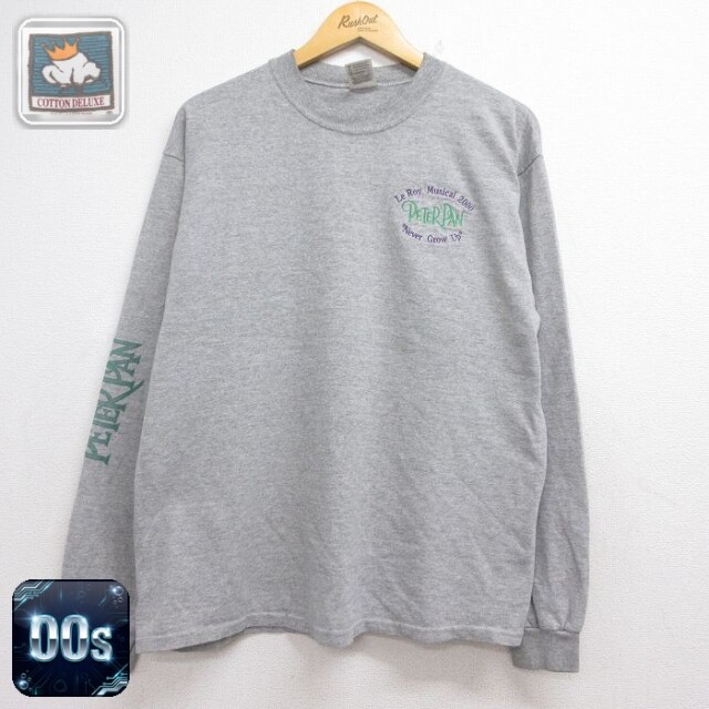 00s 長袖Tシャツ ピーターパン グレー メンズL相当 | 古着