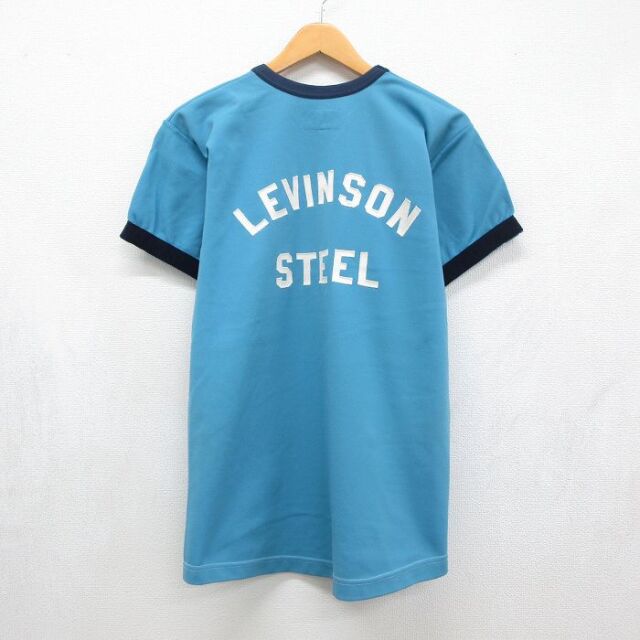 70s 半袖Tシャツ STEEL ライトブルー メンズL相当 | 古着